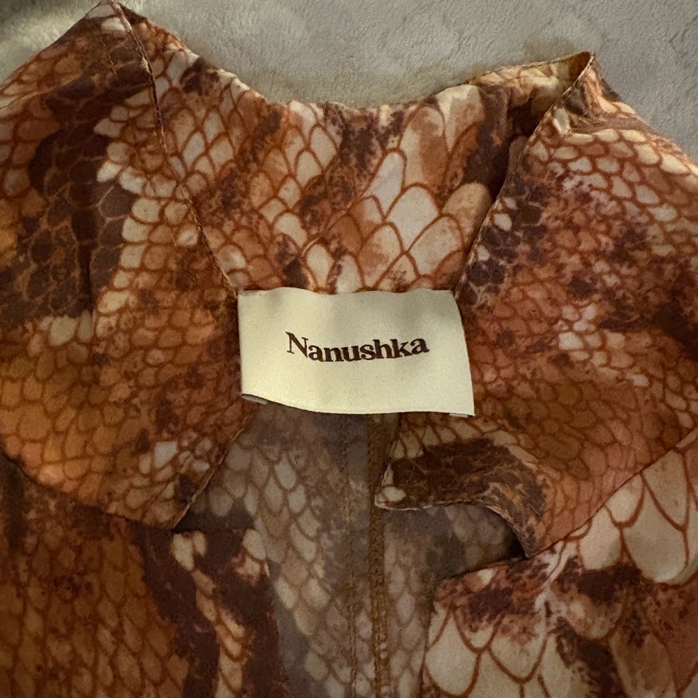 Nanushka Brown Snake Pattern Top - image 3